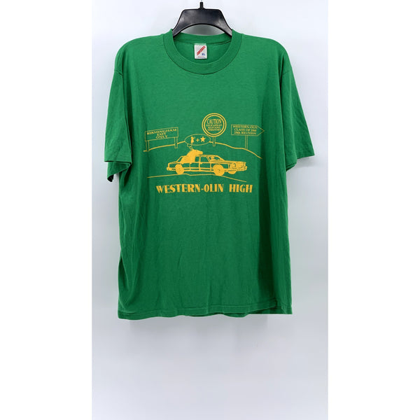 JERZEES Men's Green Vintage Crewneck Short Sleeve T-Shirt SZ XL