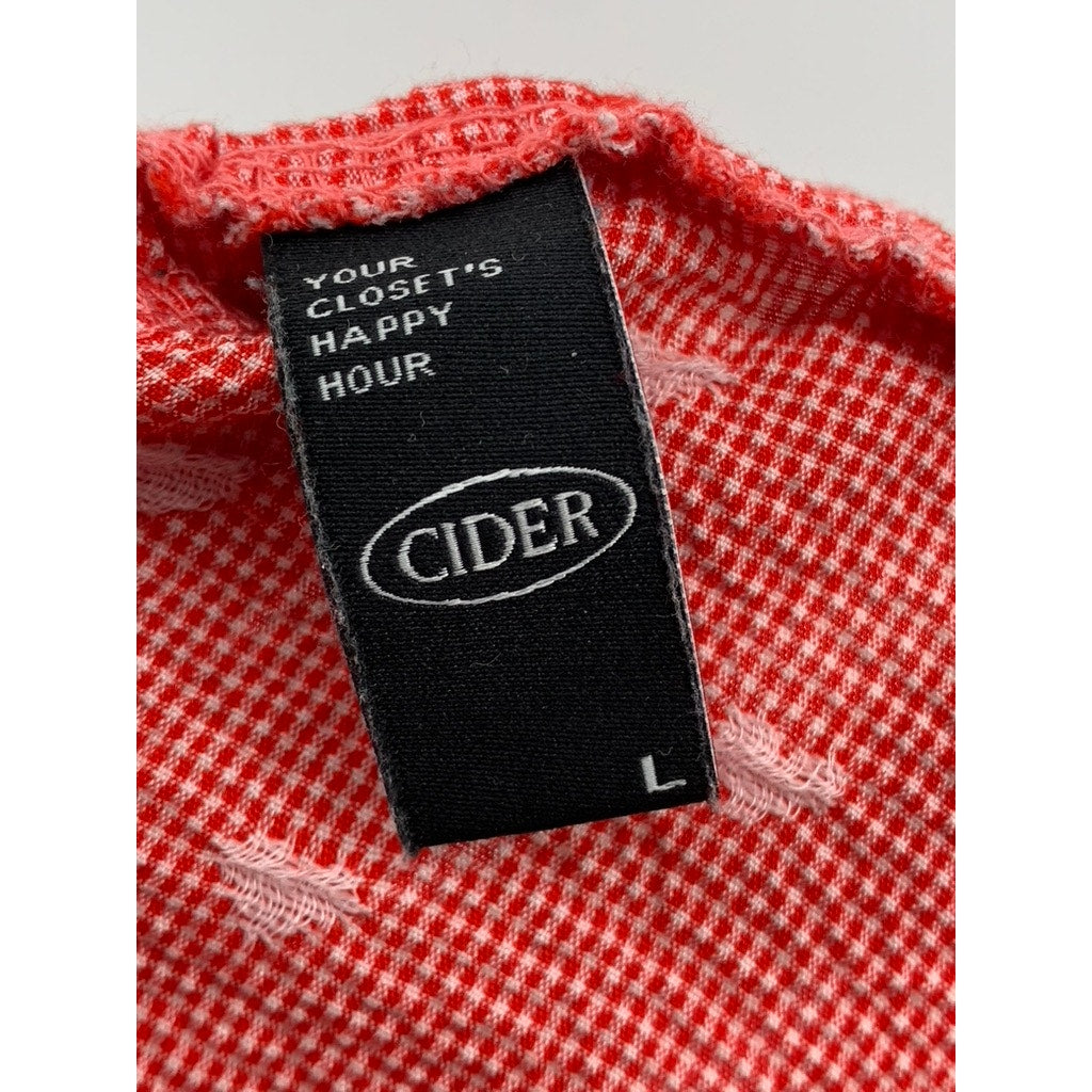 CIDER Women's Red Embroidered Heart Casual Pull-On Shorts SZ L(US8)