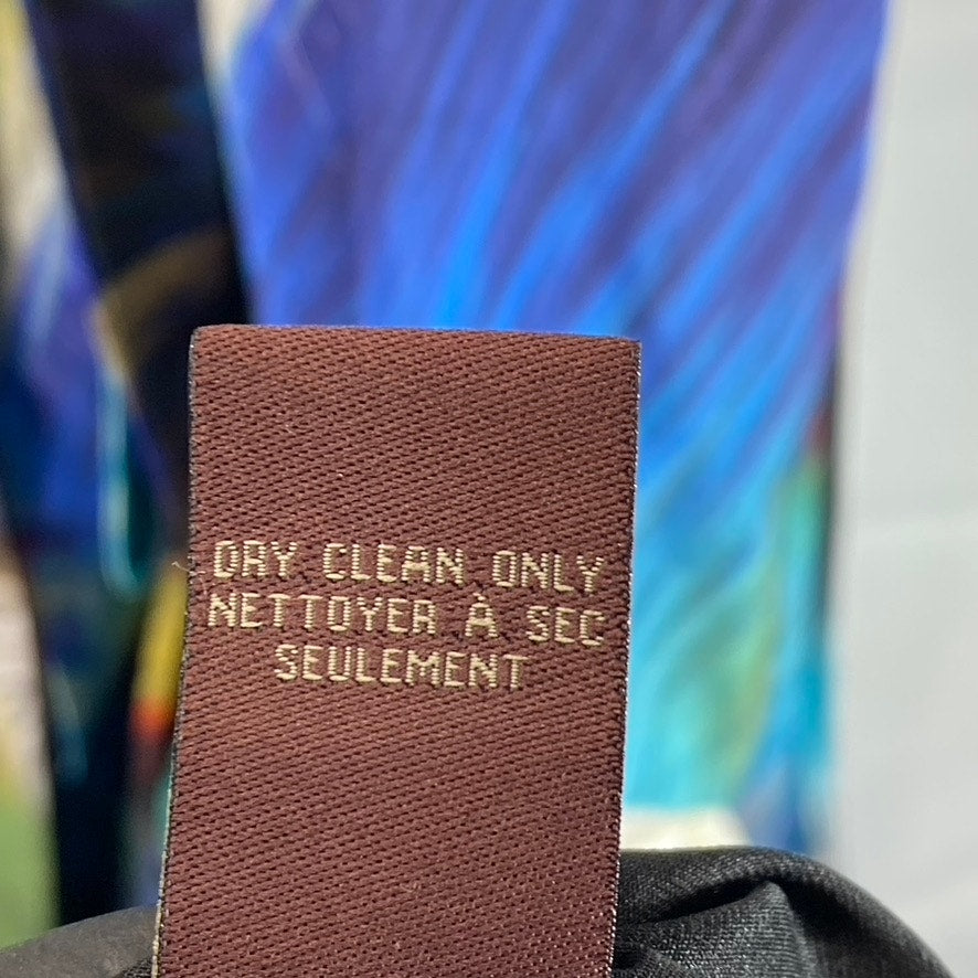 RANNA GILL Women's Blue Multi Tropical Tie-Waist Embellished Halter Dress SZ S