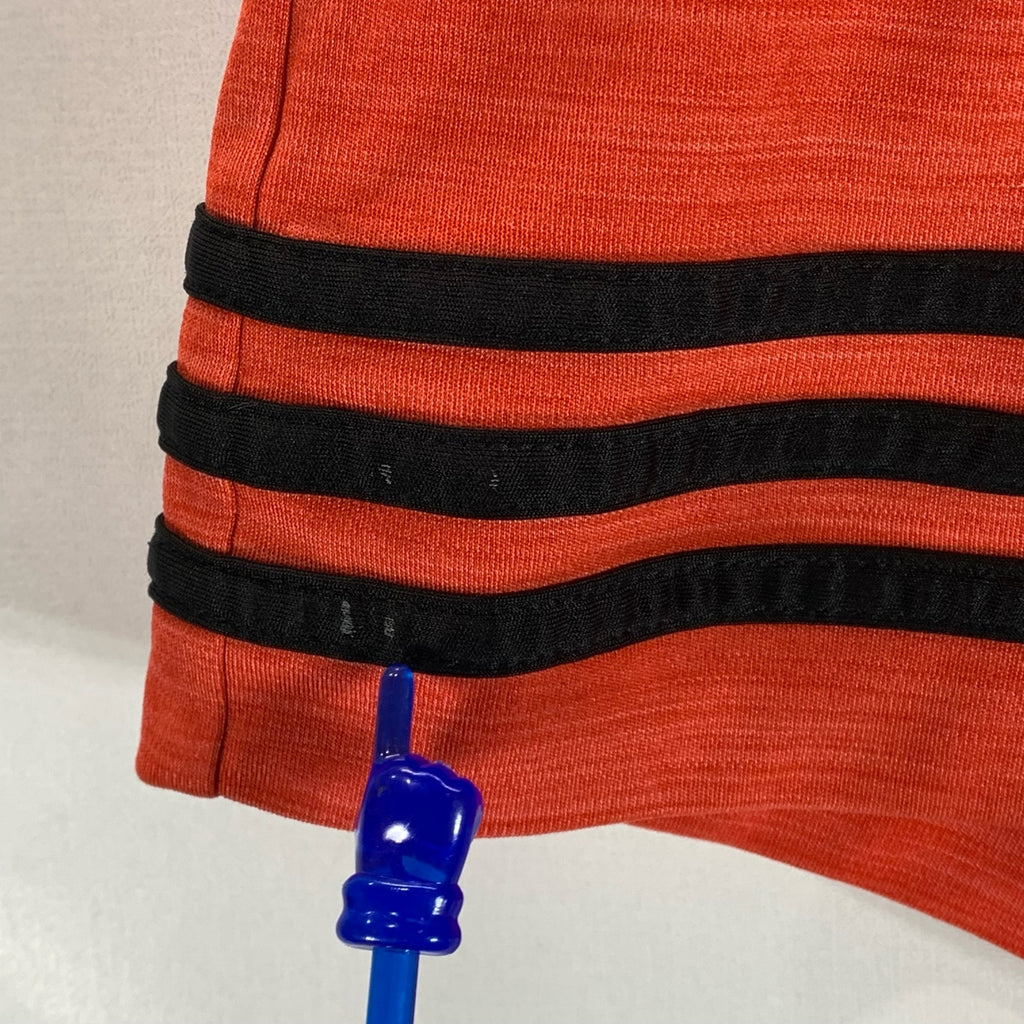 ADIDAS Men's Orange/Black Drawstring Waist Pull-On Active Shorts SZ L