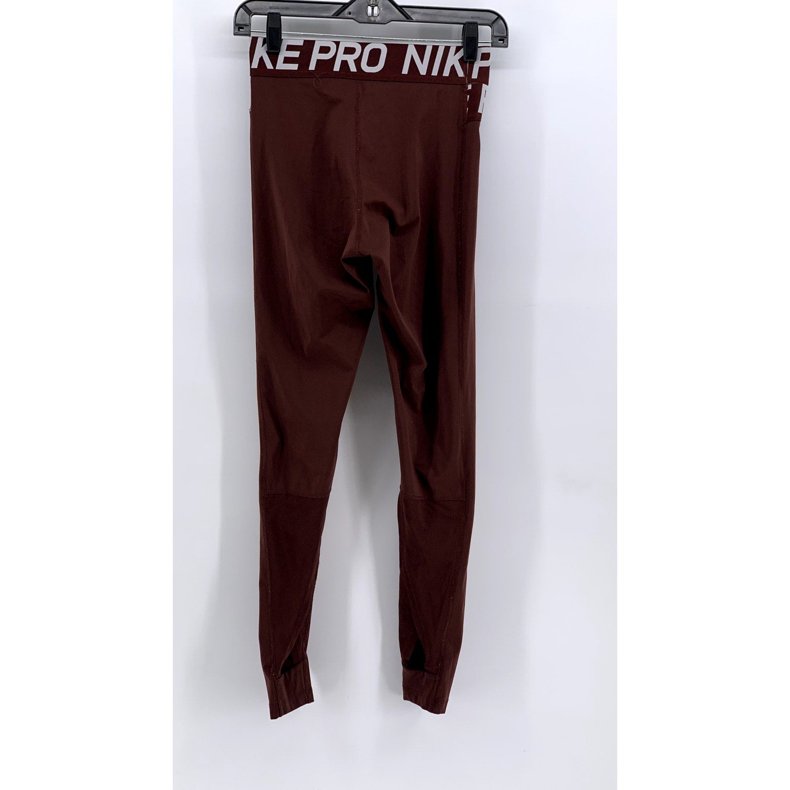 NIKE PRO Women's Brown Intertwist Logo High-Rise Leggings SZ S