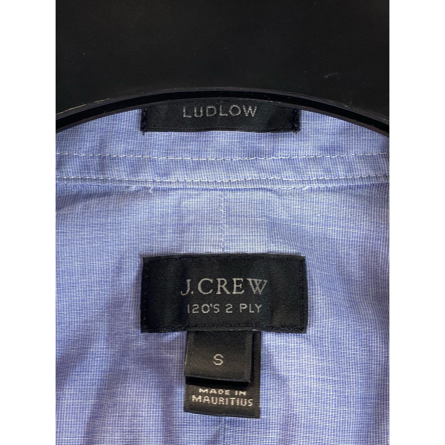 J. CREW Men's Blue 120's 2-Ply Cotton Ludlow Button-Up Short Sleeve Shirt SZ S