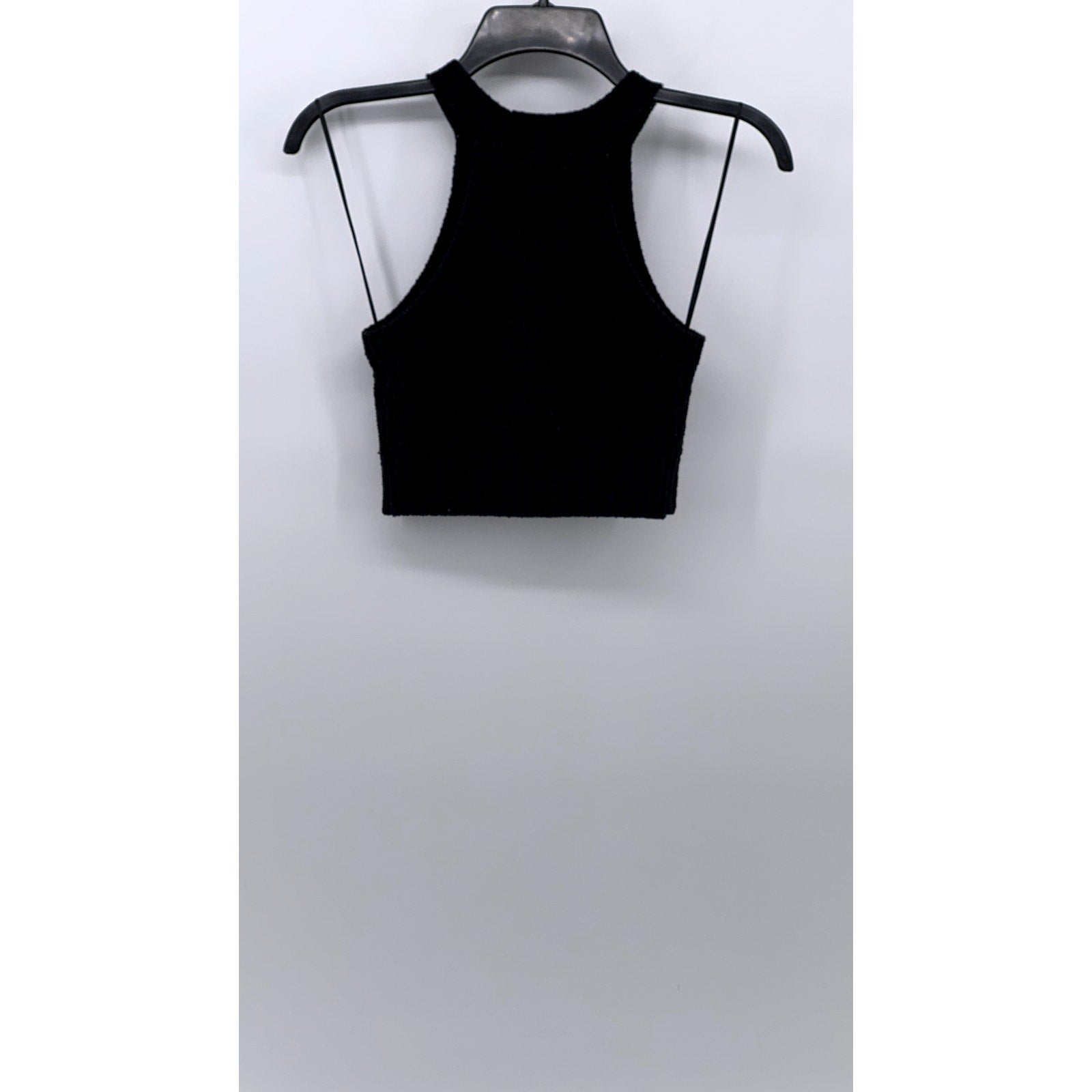 DIVIVDED BY H&M Women's Black Rib Knit Halter Cropped Tank Top SZ XS