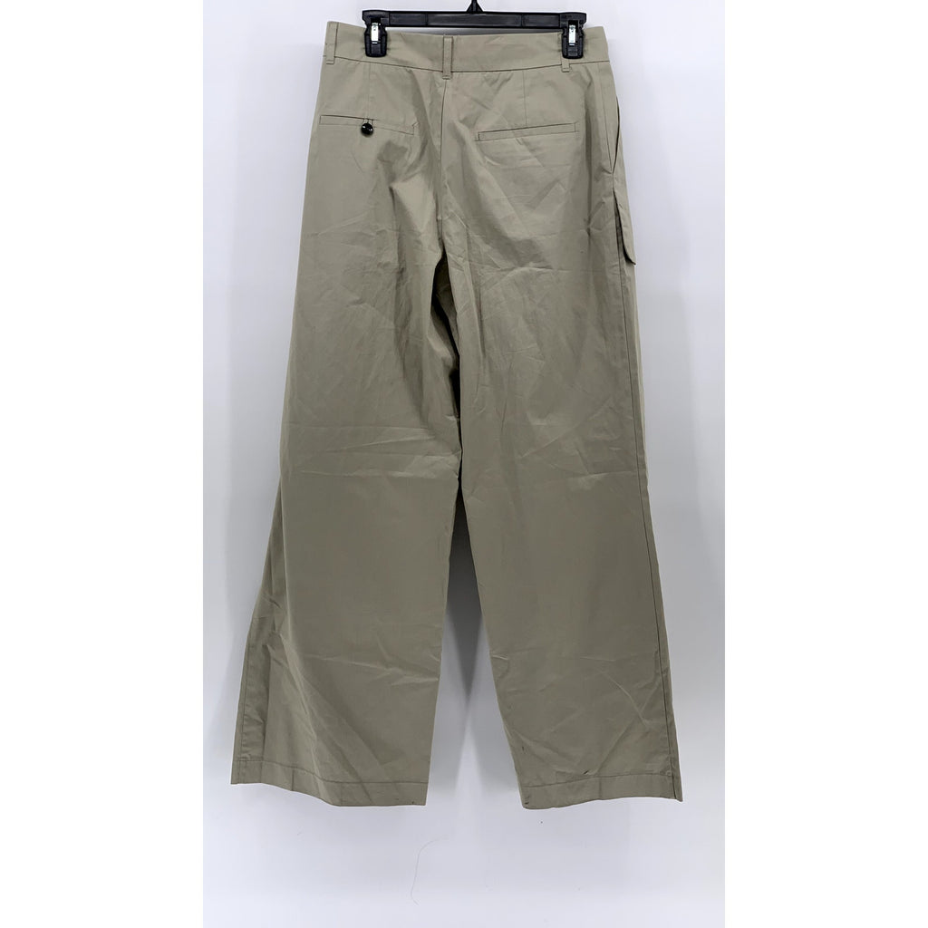 LIONESS Women's Tan Pleated Wide-Leg Relaxed-Fit High-Rise Work Pant SZ 32