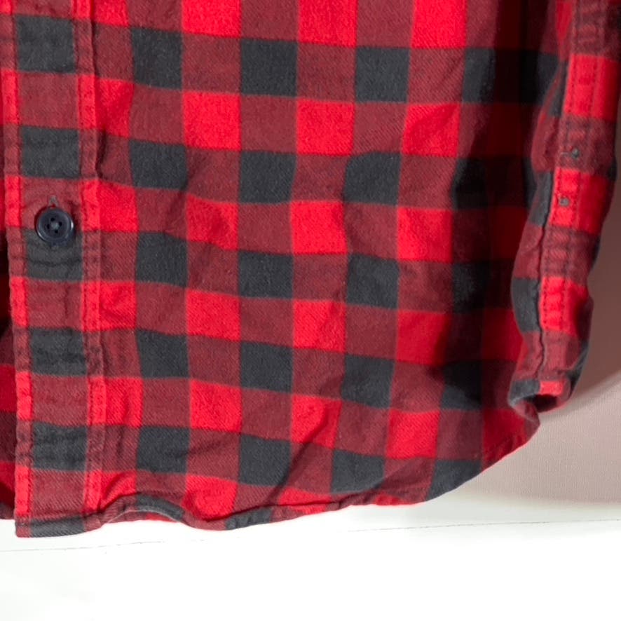 J.CREW Men's Red/Black Cotton Flannel Slim-Fit Button-Up Long Sleeve Shirt SZ M