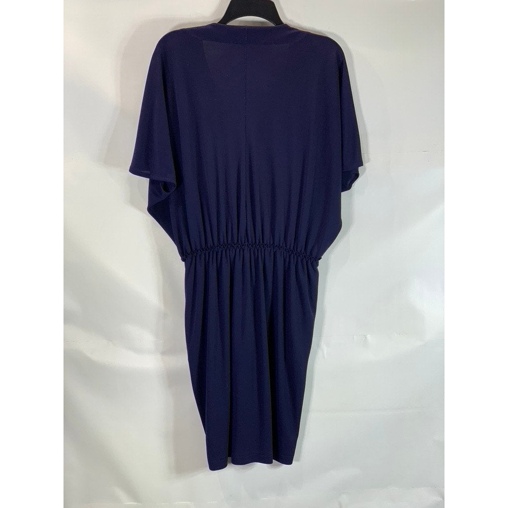 RACHEL RACHEL ROY Women's Navy Surplice Kimono Sleeve Pocketed Mini Dress SZ M