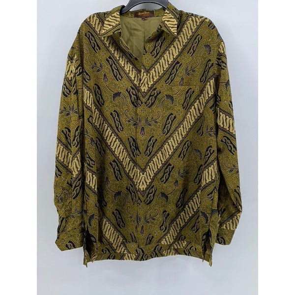 DANAR HADI Vintage Men's Button Down Olive Green SZ (XL)