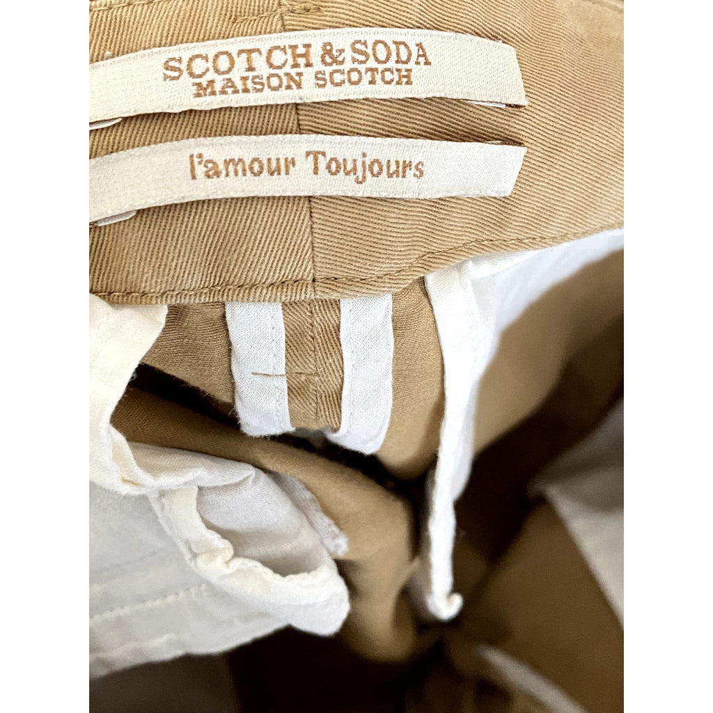 SCOTCH & SODA Maison Scotch Women's Khaki Bell Slim-Fit Chino Pants SZ 29/32