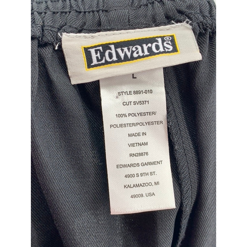 EDWARDS Women's Black Solid Wide Leg Uniform Pants SZ L