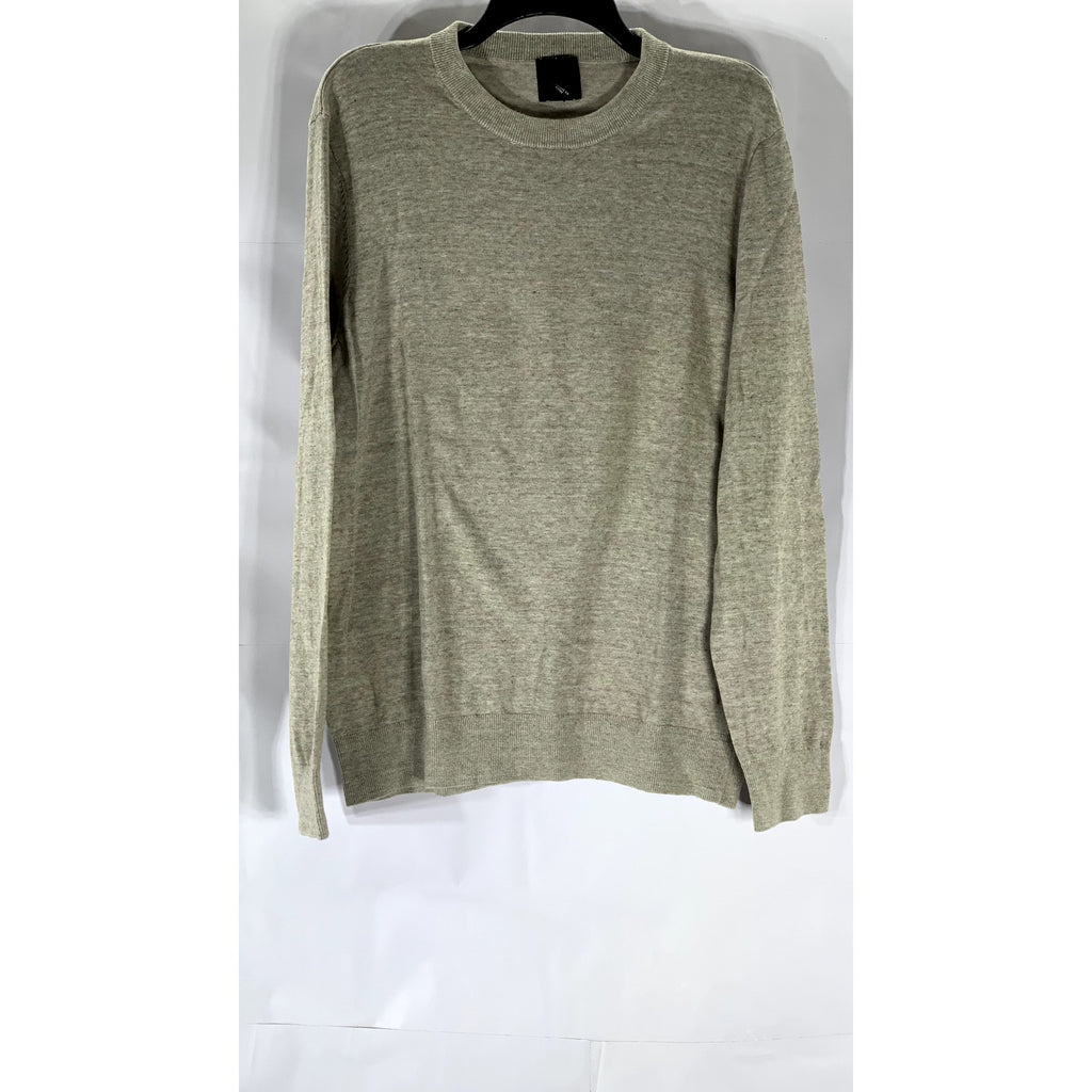 H&M Men's Gray Knit Cotton Crewneck Lightweight Pullover Sweater SZ L