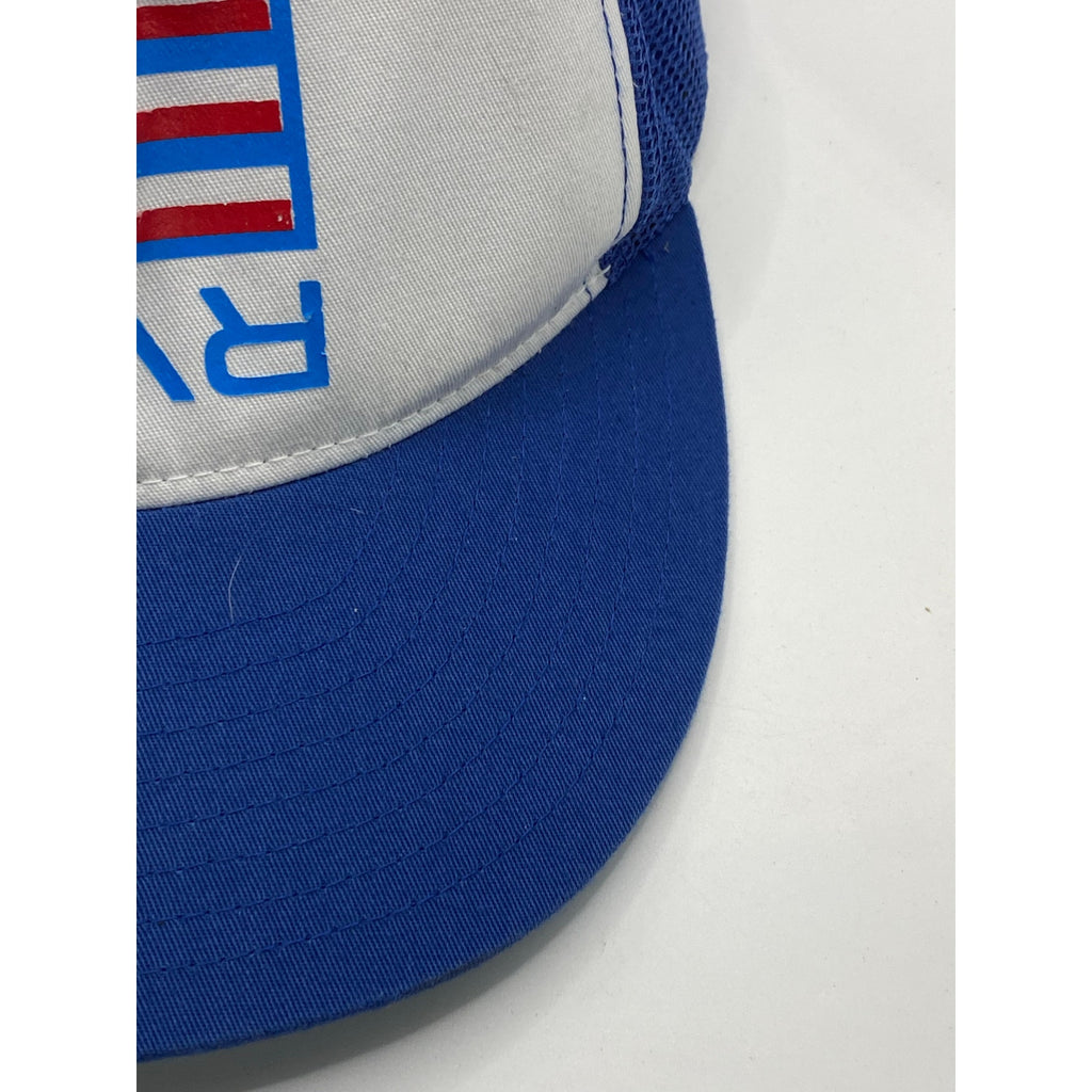 RVCA ISLANDS Men's Blue-White Patch Mesh-Panel Trucker Hat SZ OS