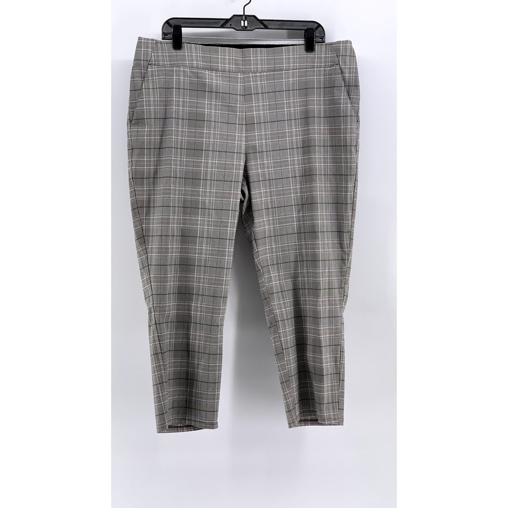 SIMPLY VERA VERA WANG Women's Gray Plaid Capri Pants SZ XL