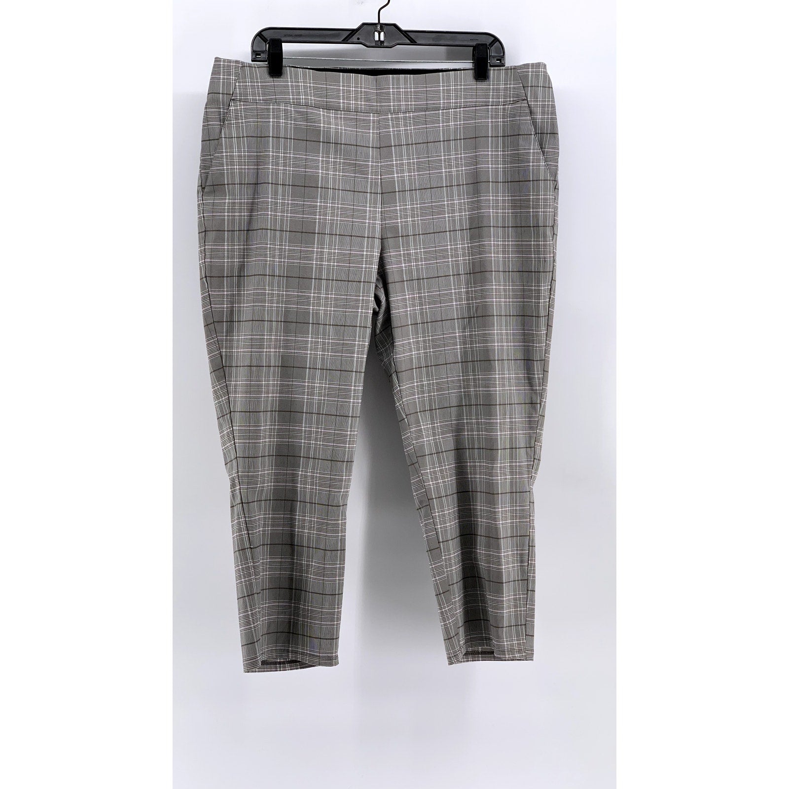 SIMPLY VERA VERA WANG Women's Gray Plaid Capri Pants SZ XL