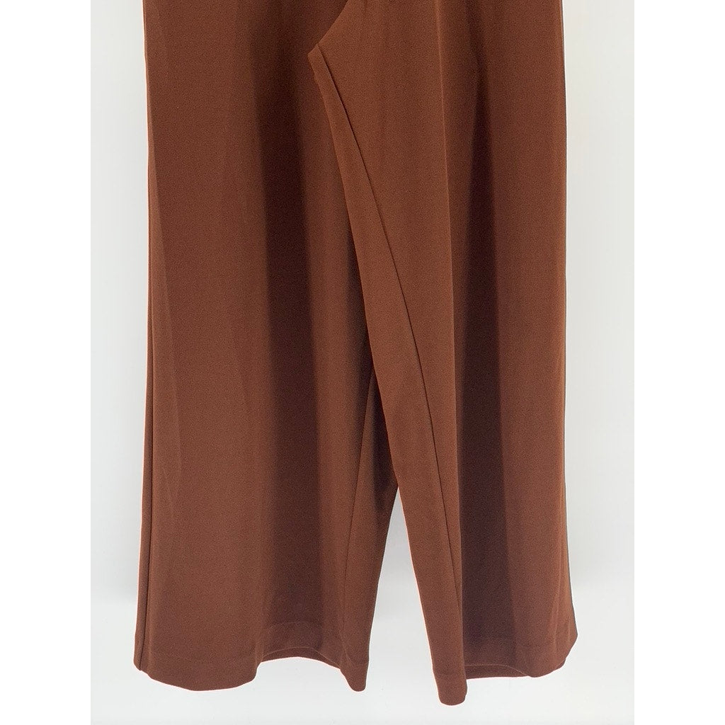 RACHEL RACHEL ROY Women's Brown V-Neck Ruffle-Sleeve Cropped Jumpsuit SZ XL