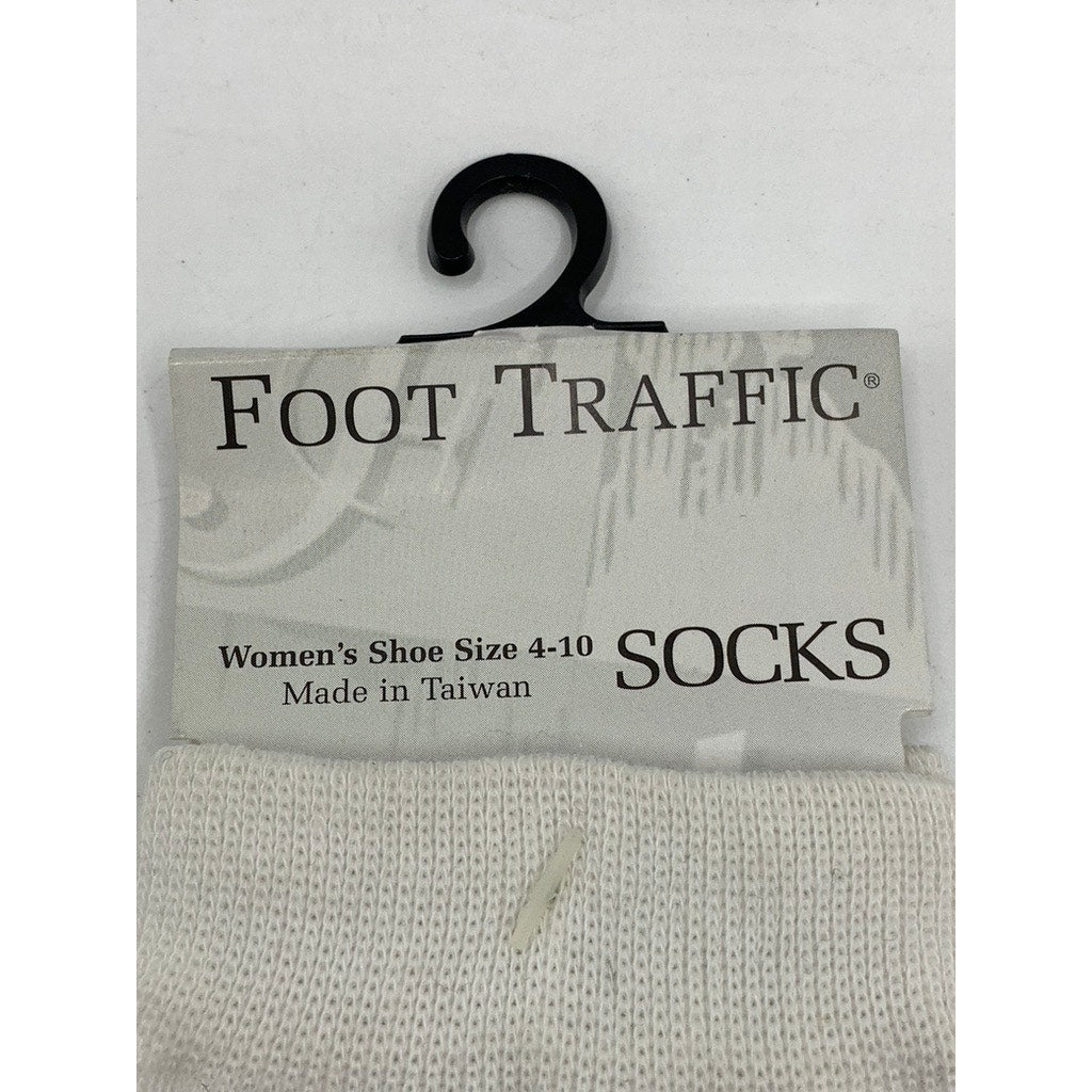 FOOT TRAFFIC Women's White Multi Sail Print Crew Socks SZ 4-10