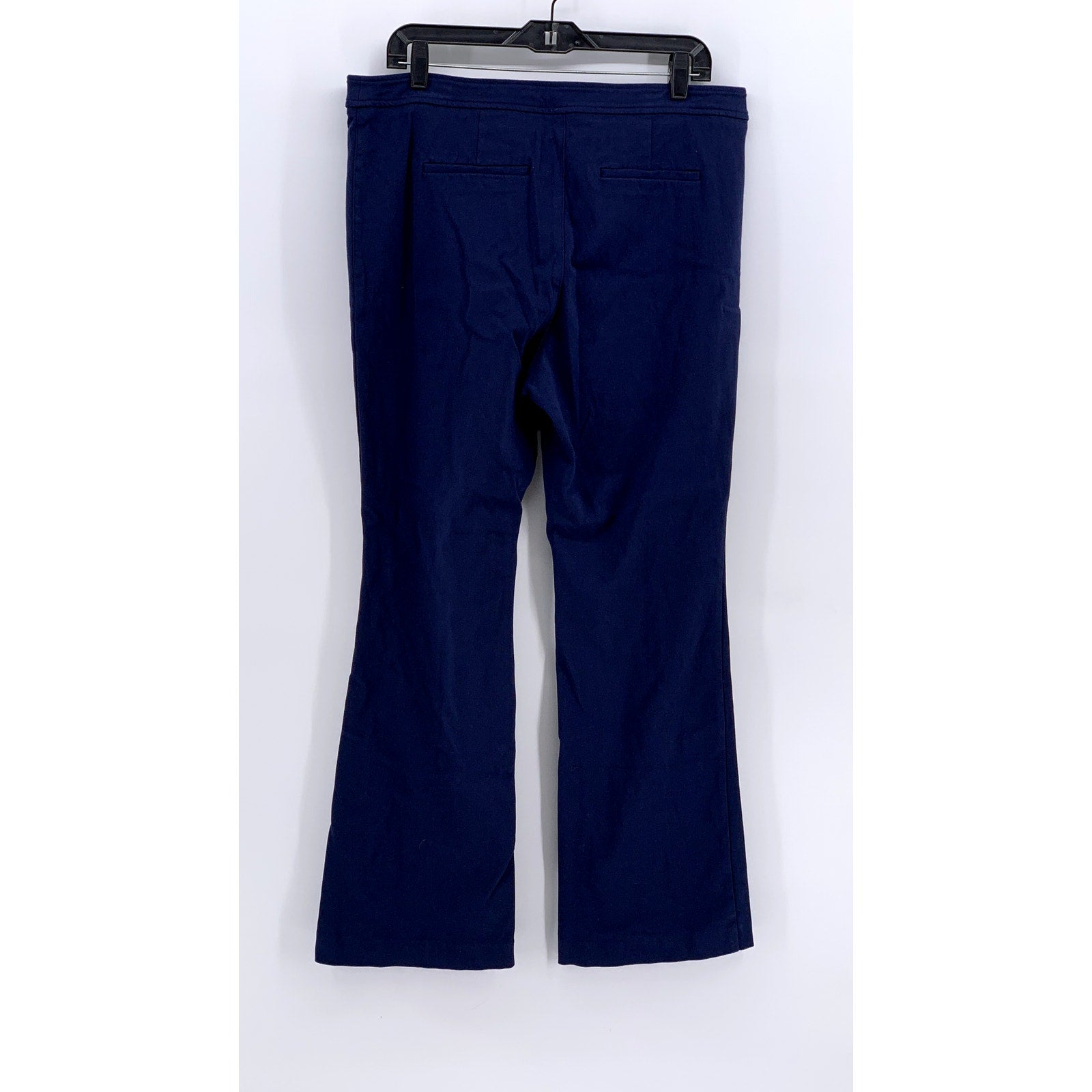 NINE WEST Women's Navy Solid Kick Flare High-Rise Pants SZ XL