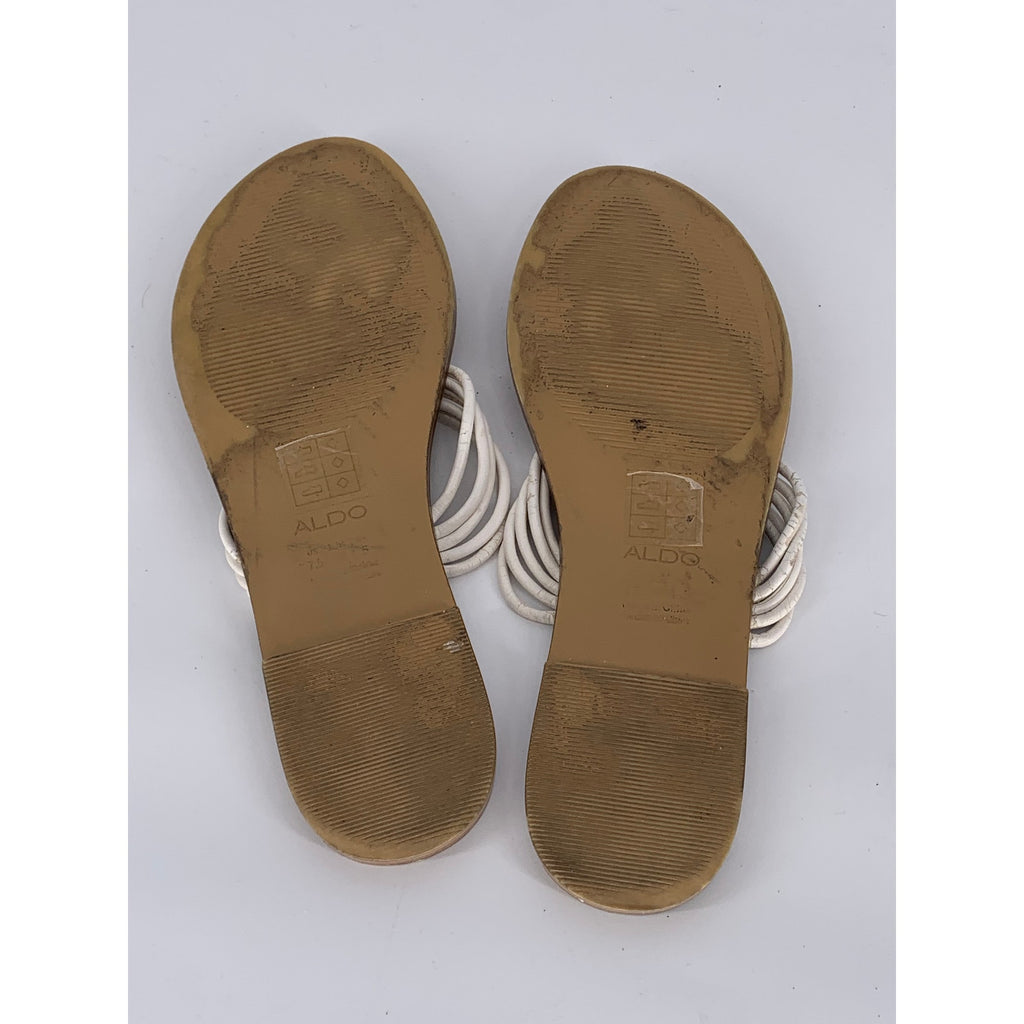ALDO Women's White Slip-On Thong Sandals SZ 7.5