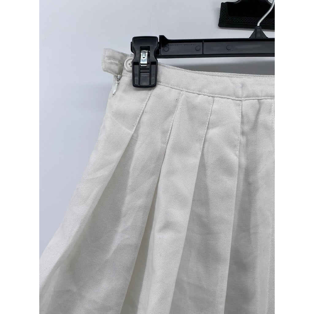 FOREVER 21 Women's White Pleated A-Line Mini Tennis Skirt SZ S