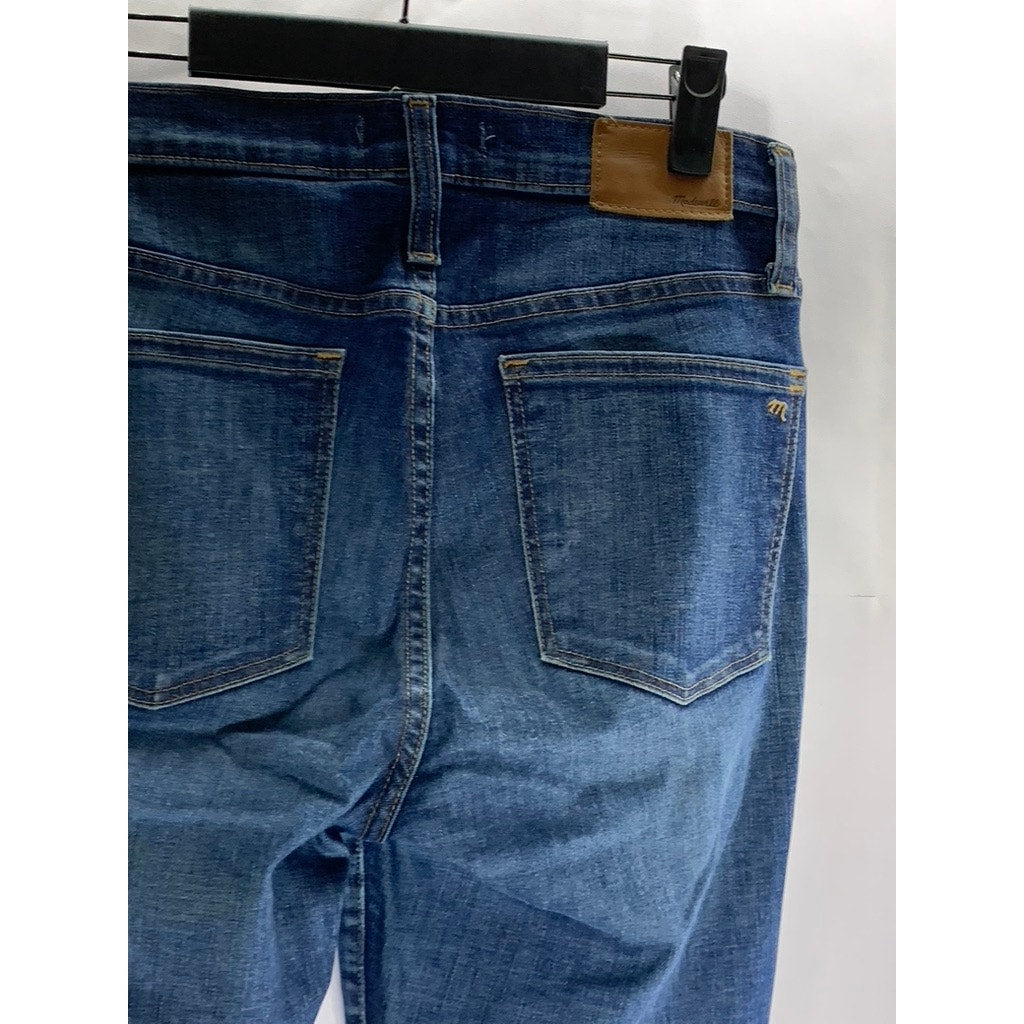 MADEWELL Women's Dark Blue Distressed 9" High-Rise Skinny Denim Jean SZ 28