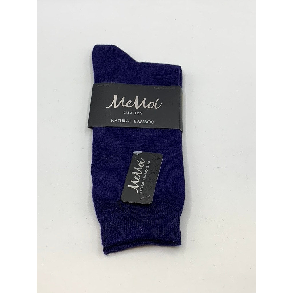 MEMOI Women's Violet Impression Knit Natural Blend Bamboo Crew Socks SZ OS