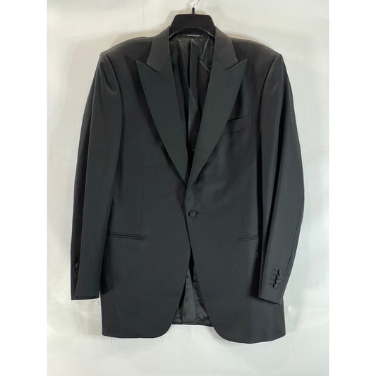 ERMENEGILDO ZEGNA Men's Solid Black Single-Button Wool Tuxedo Coat SZ 50R