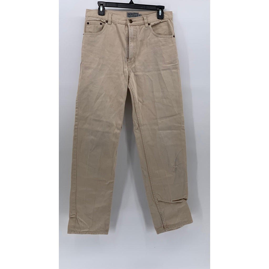 ENCRE INDUSTRIE Men's Tan Cotton Regular-Fit Straight-Leg Chino Pants SZ 40