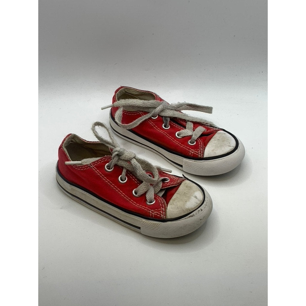 CONVERSE Infant Red-White Classic Low-Top Sneakers SZ 7