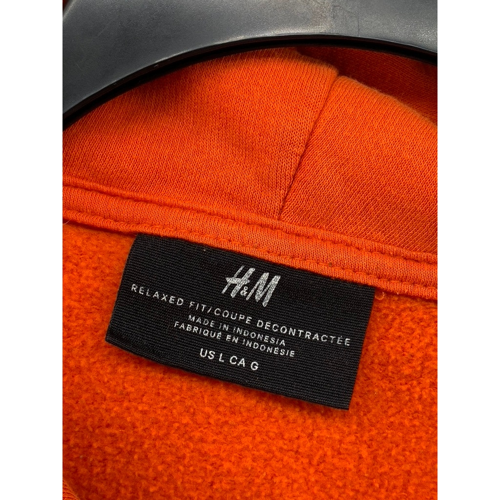 H&M Men's Orange Classic Relaxed Fit Hoodie SZ L