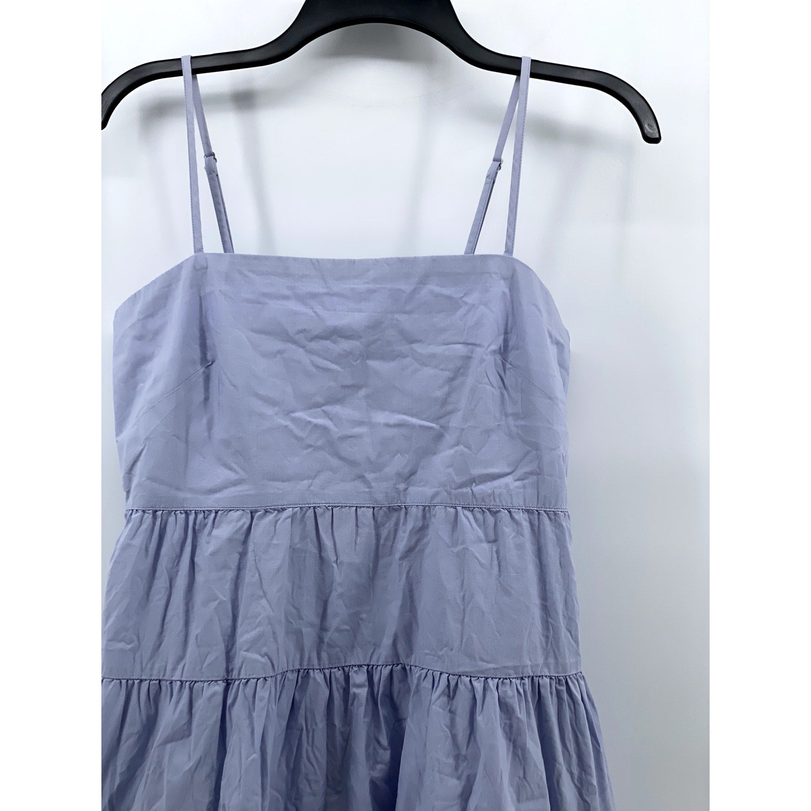 GAP Women's Lilac Straight-Neck Spaghetti Strap Tiered A-Line Mini Dress SZ 2
