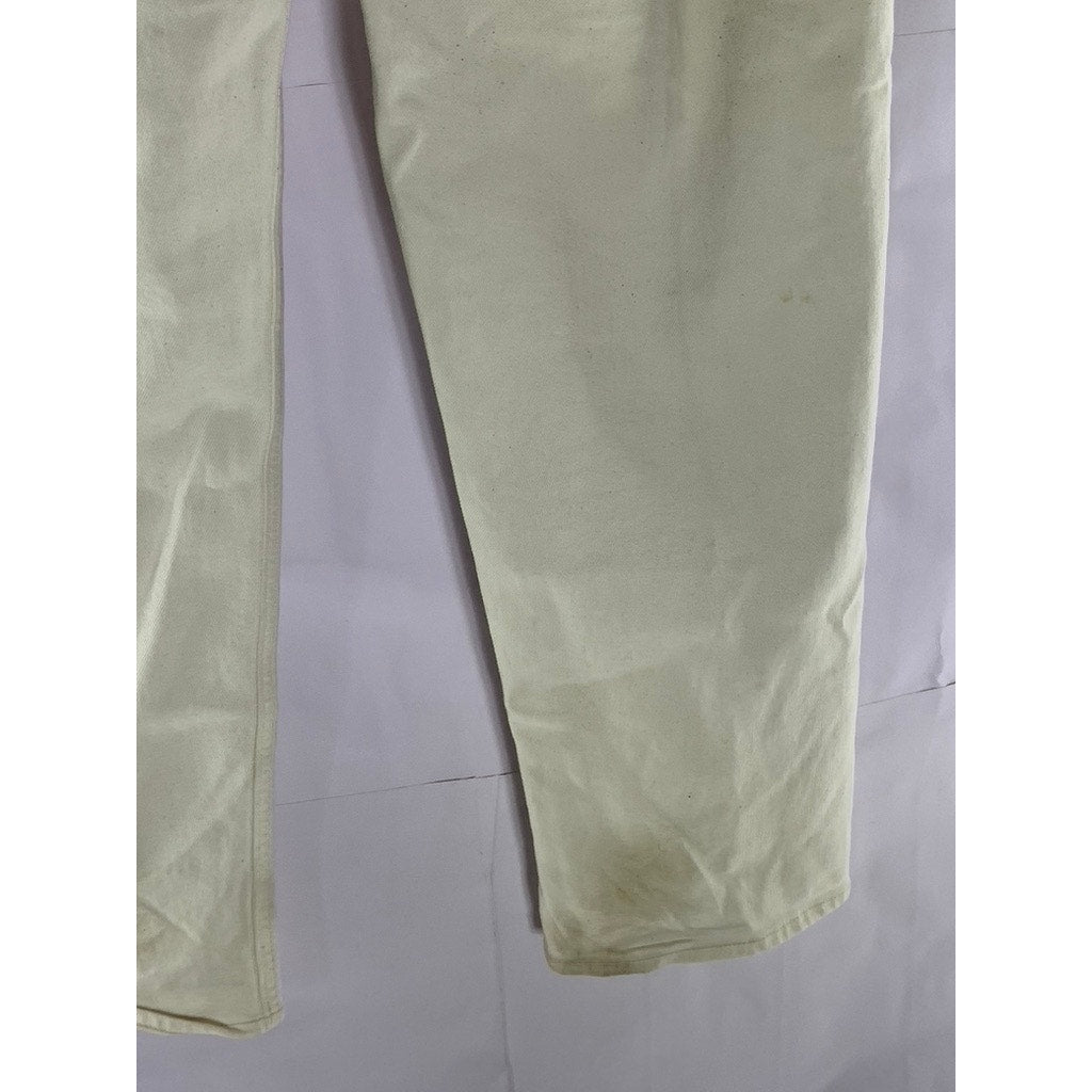 BANANA REPUBLIC Women's Beige Relaxed-Fit Straight-Leg Five Pocket Jean SZ 32X32