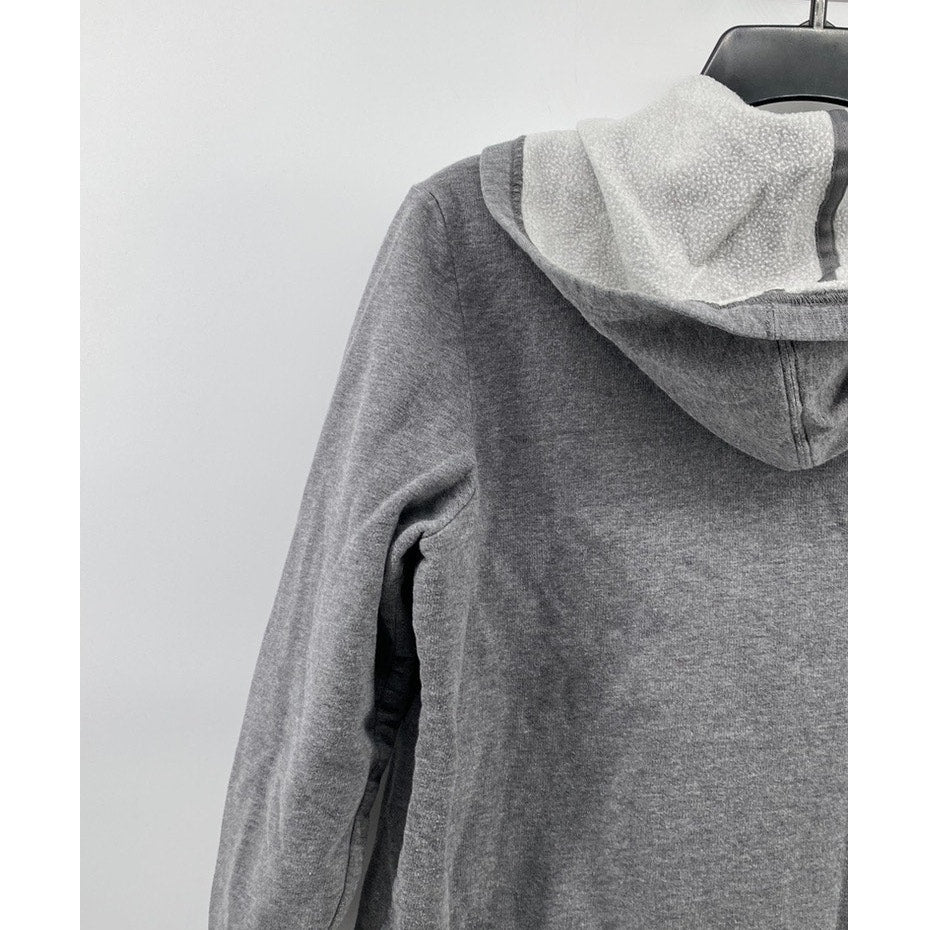 NY JEANS By New York & Company Women’s Gray Zip-Up Hooded Cropped Sweater SZ M