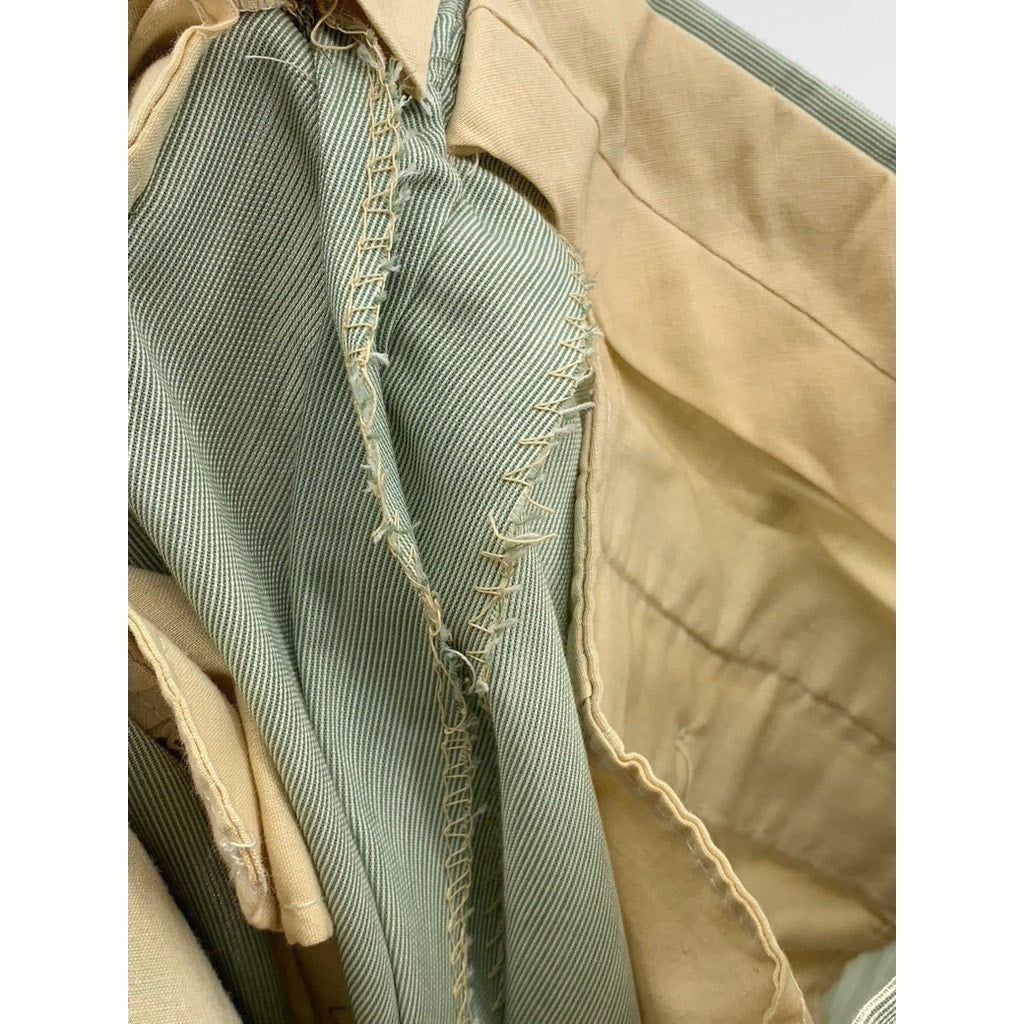 UNBRANDED Men's Green Striped Straight Leg Dress Pants SZ 30