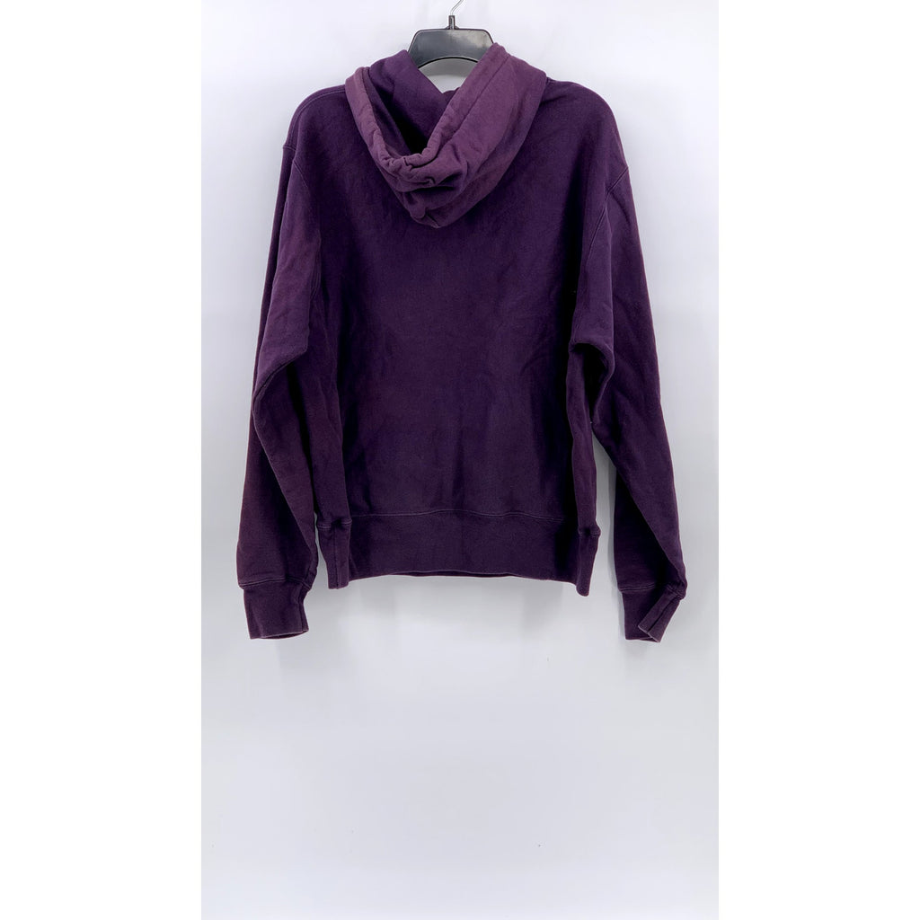 CHAMPION Men's Purple Embroidered Logo Reverse Weave Casual Cotton Hoodie SZ M