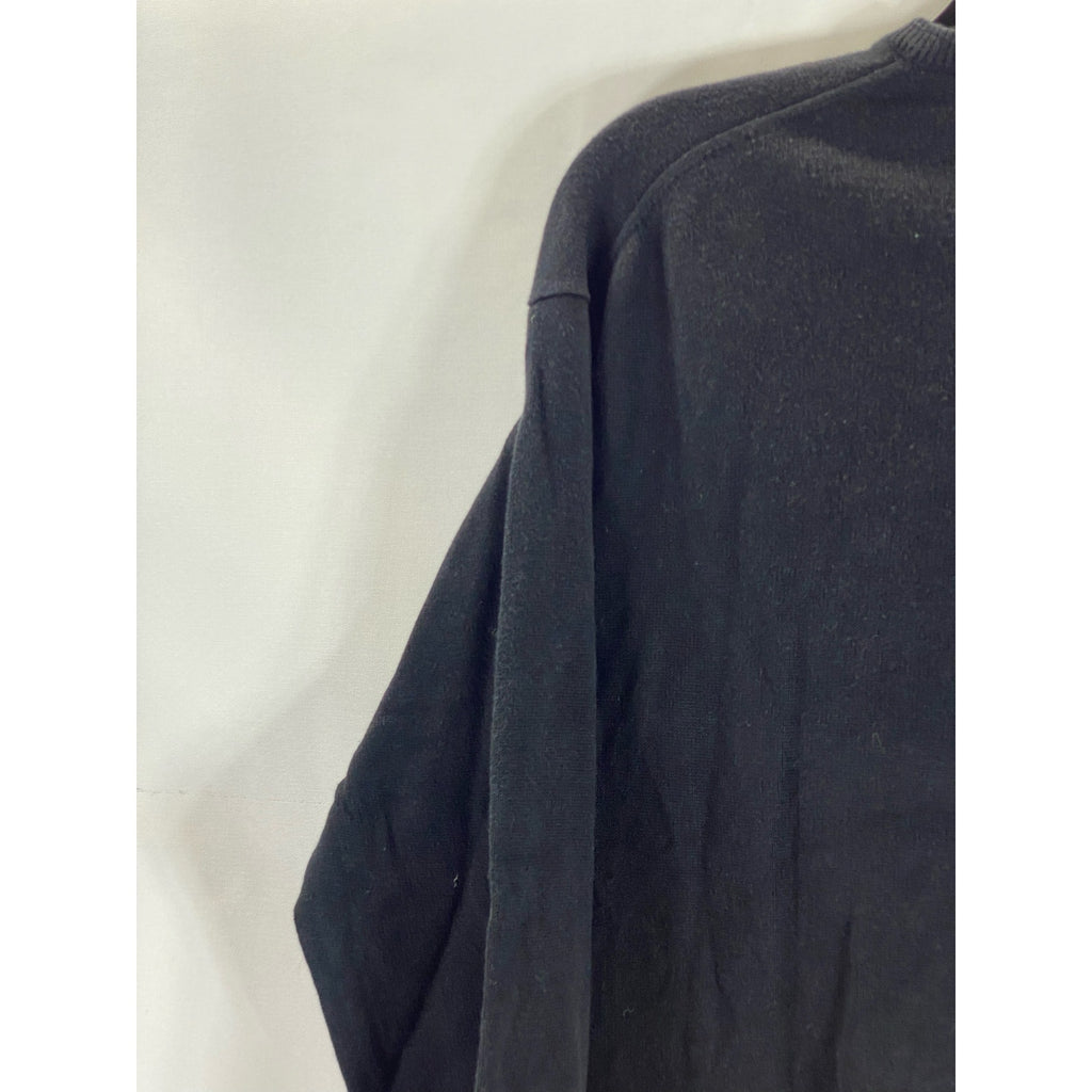 PETER MILLAR Men's Black V-Neck Silk Cotton Cashmere Pullover Sweater SZ L