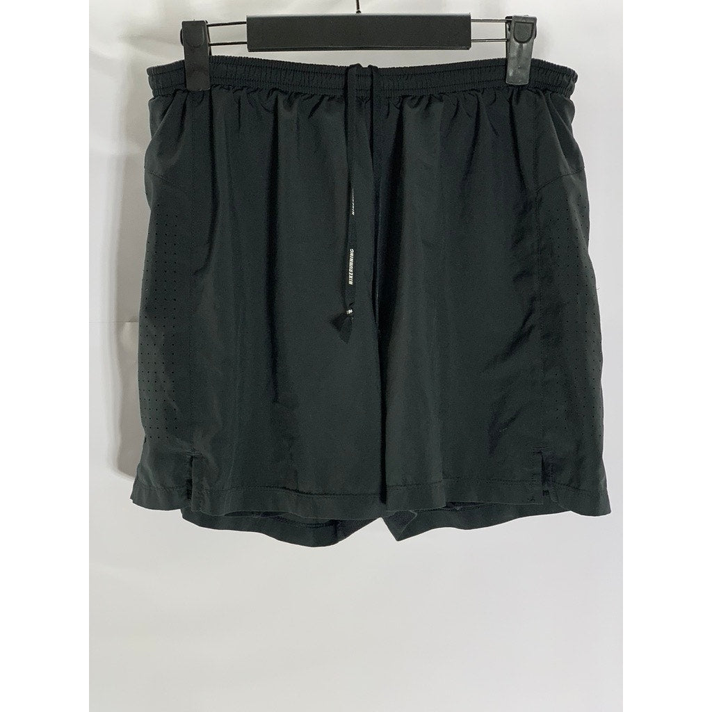 NIKE Women's Black Infinity Dri-Fit Back Zipper Pocket Activewear Shorts SZ S