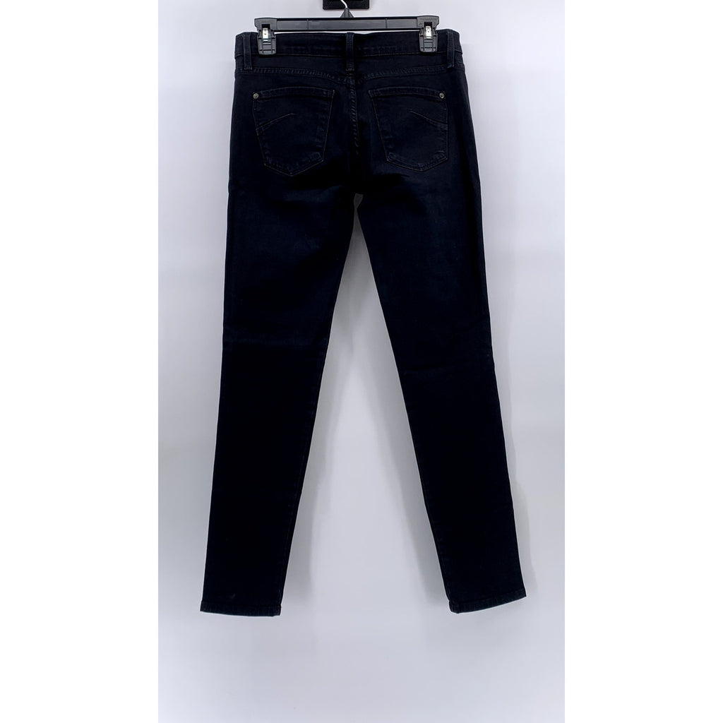 JAMES JEANS Women's Black Solid James Twiggy Regular-Fit Denim Jeans SZ 28
