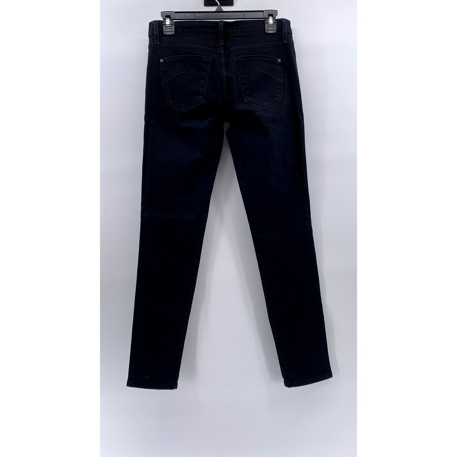 JAMES JEANS Women's Black Solid James Twiggy Regular-Fit Denim Jeans SZ 28