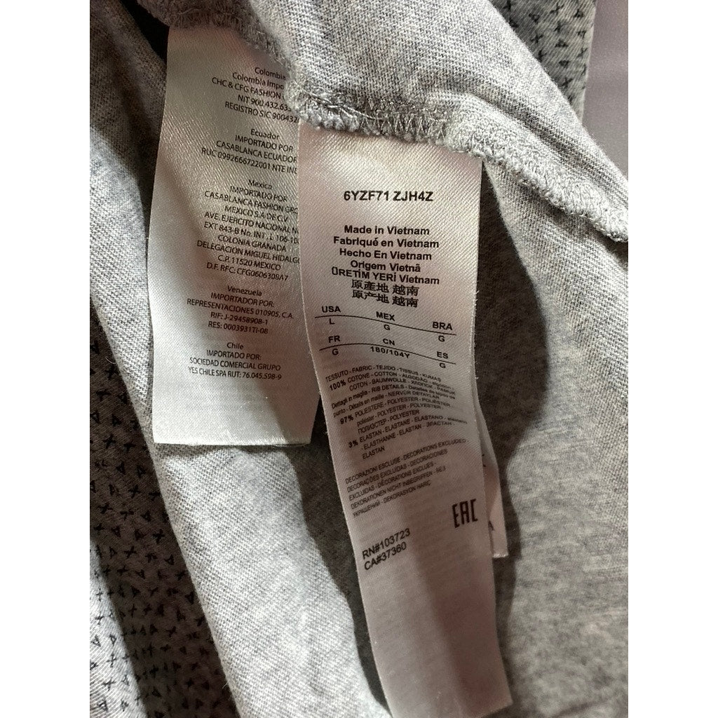 ARMANI EXCHANGE Men's Gray Micro Logo Short Sleeve Polo Shirt SZ L