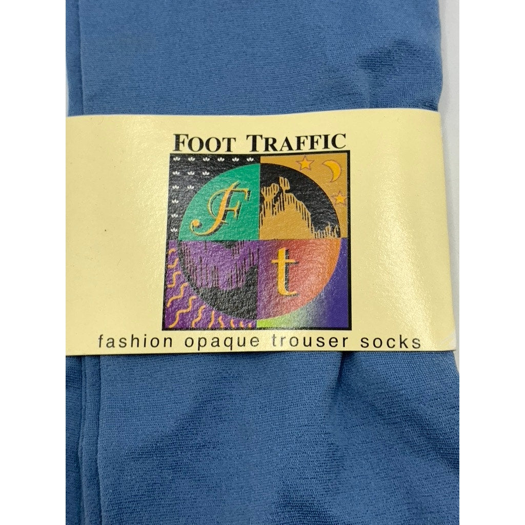 FOOT TRAFFIC Women's French Blue Knit Crew Socks SZ OS
