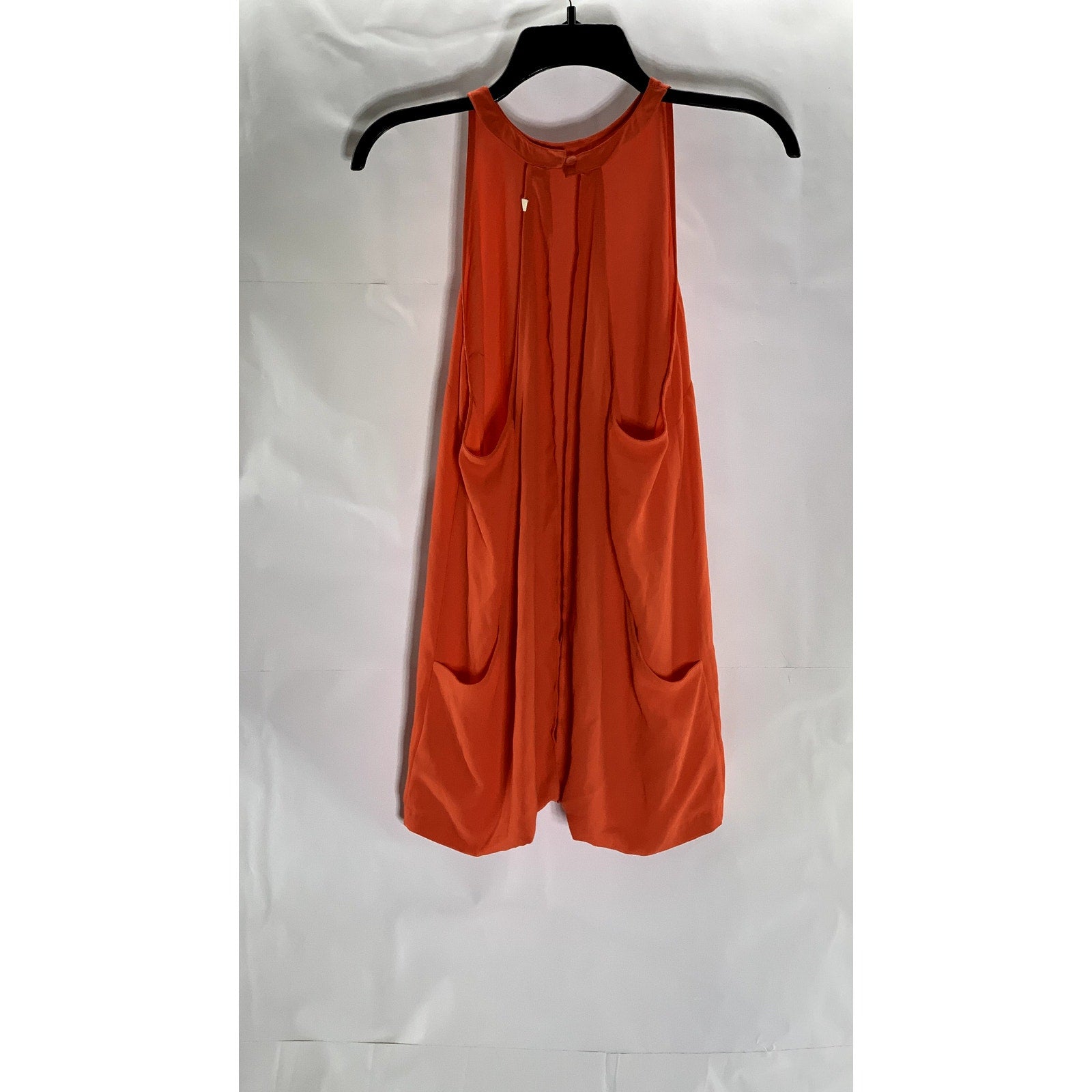 BB DAKOTA Women’s Orange Back Keyhole Layered Crewneck Tank Top SZ M