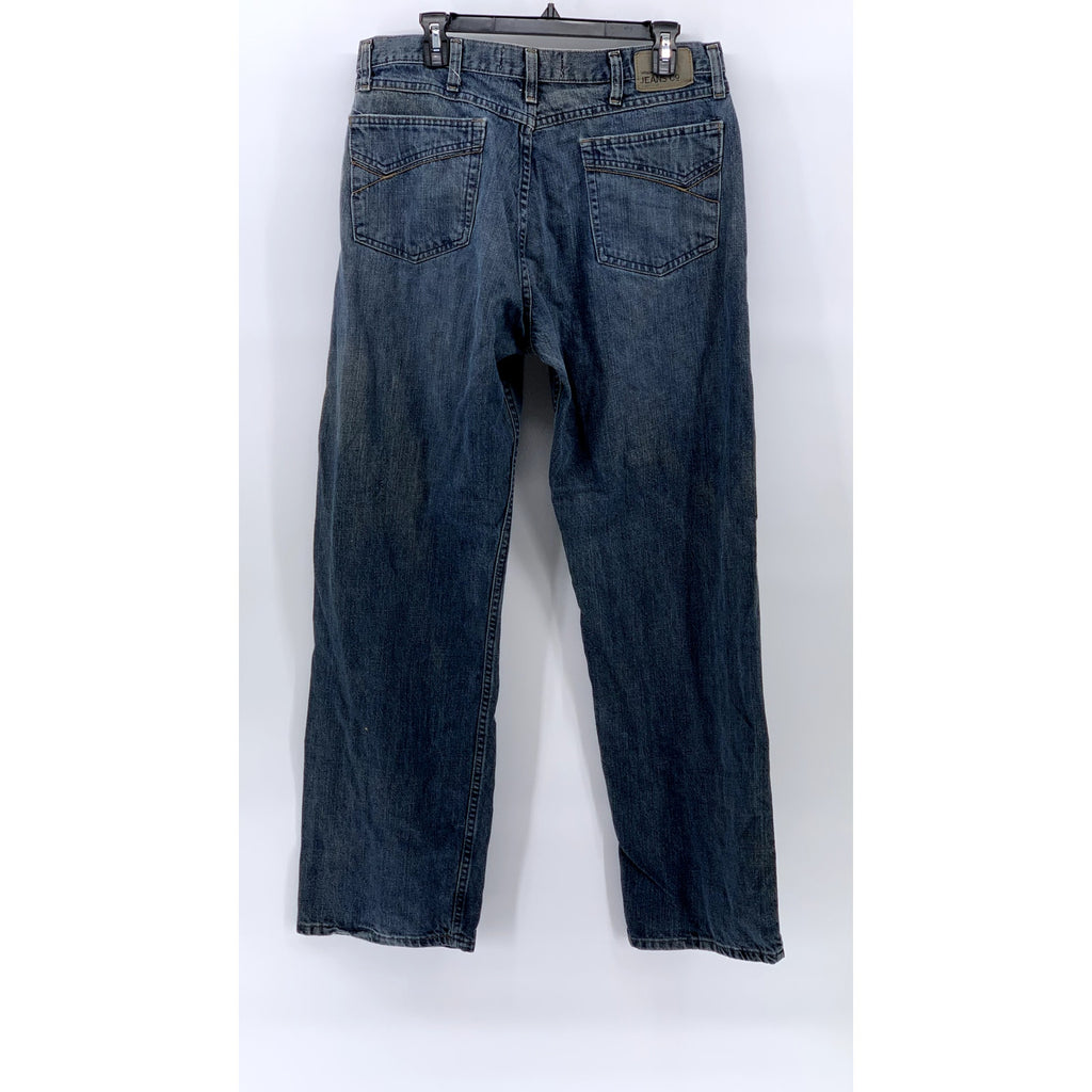 WRANGLER JEANS CO Men's Blue Denim Loose Fit Straight Leg Jeans SZ 34X32