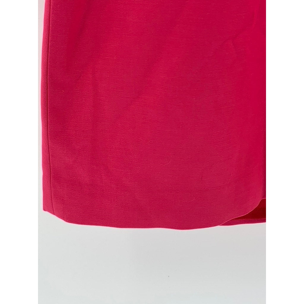 T TAHARI Women's Fuchsia Crewneck Sleeveless Sheath Mini Dress SZ 8