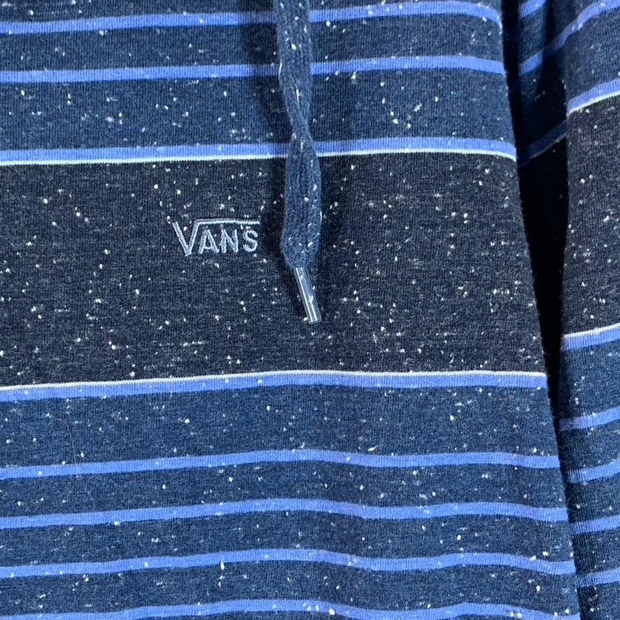 VANS Men's Blue Striped Lightweight Pullover Hooded Sweatshirt SZ L