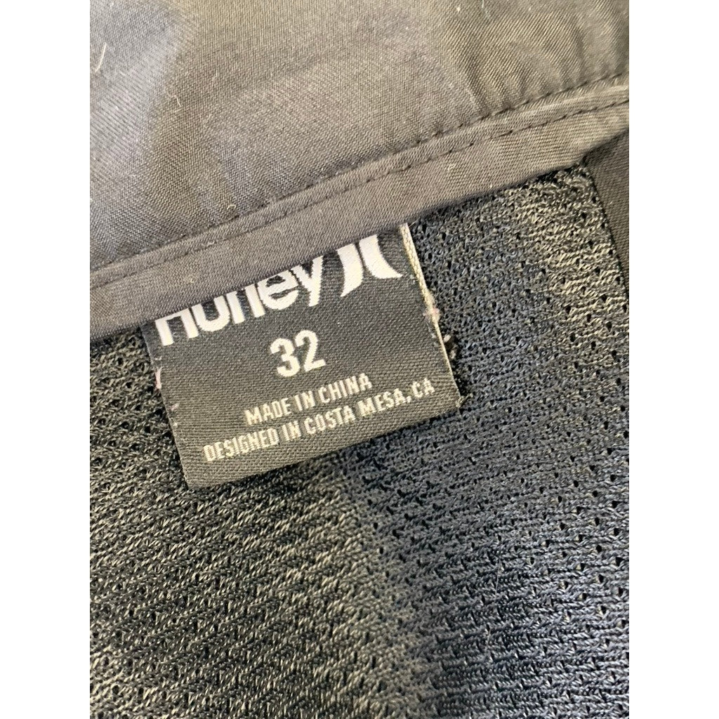 HURLEY Men's Black Hybrid Straight Leg Walking Shorts SZ 32