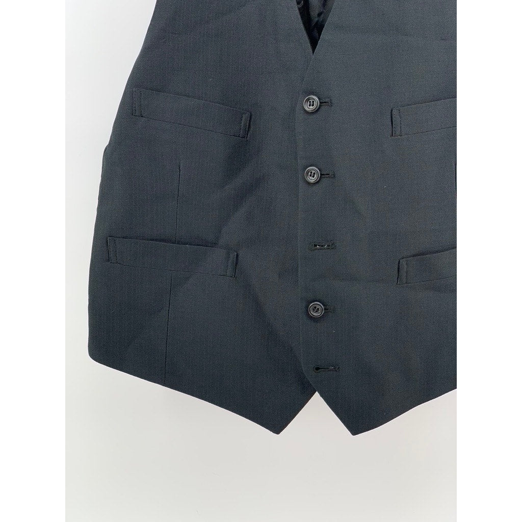 GINO CAPPELI Men's Black Vintage Five-Button Suit Vest SZ 42S