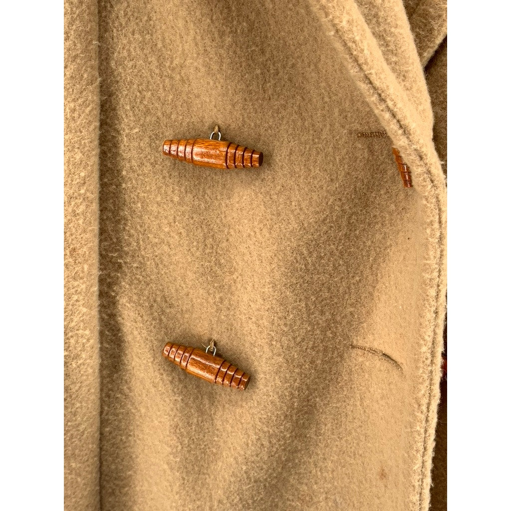 UNBRANDED Women's Tan Hooded Long Belted Coat SZ 12