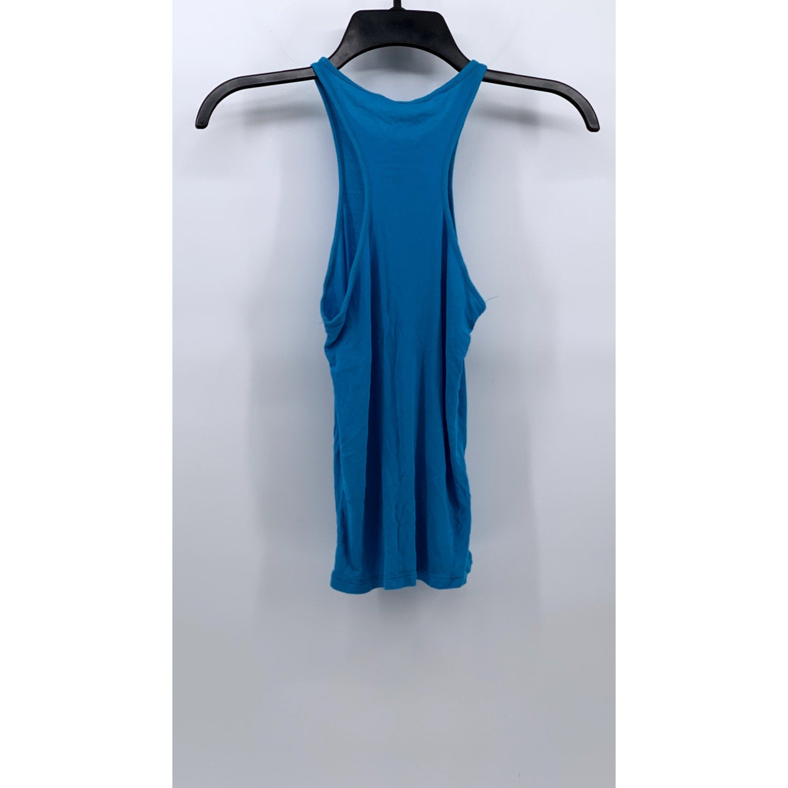 UNBRANDED Women's Blue Ribbed Crewneck Casual Tank Top SZ S