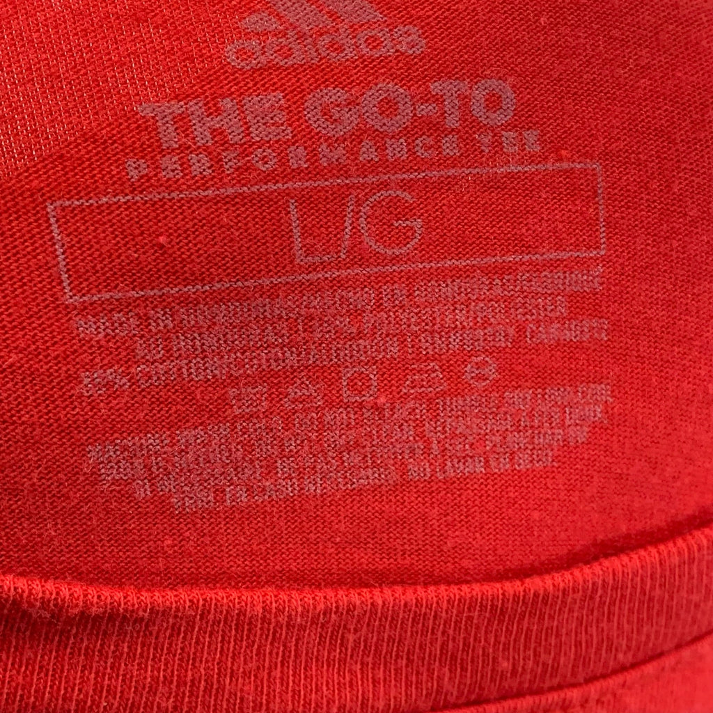 ADIDAS Men's Red Bulldog Basketball Crewneck Long Sleeve The-Go-To T-Shirt SZ L