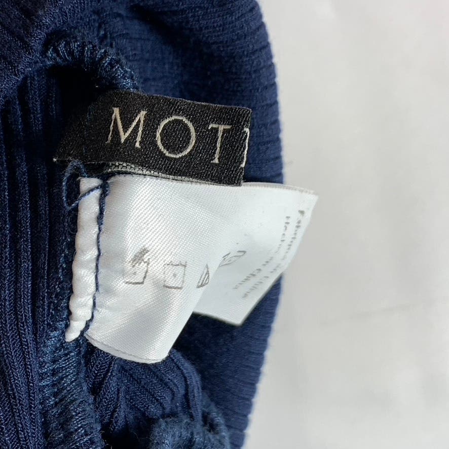 MOTF Women's Navy Sleeveless Ribbed Mock Neck Crop Top SZ L