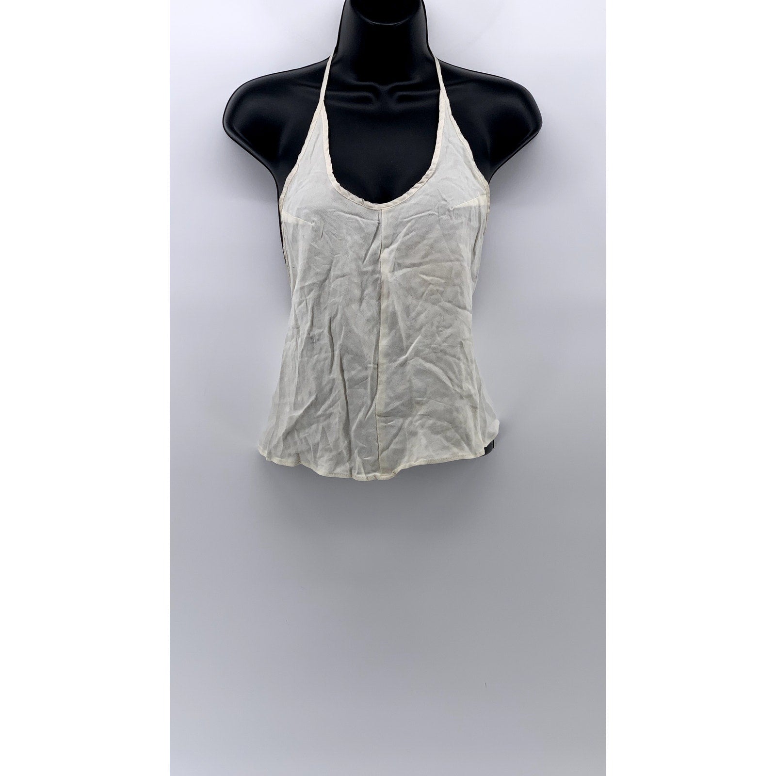 REFORMATION Women's White Spaghetti Strap Lace-Back Scoop-Neck Top SZ XS